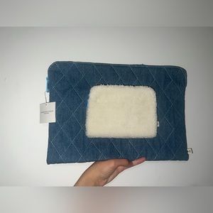 American Eagle Outfitters Laptop Sleeve case w small Pouch. denim style laptop